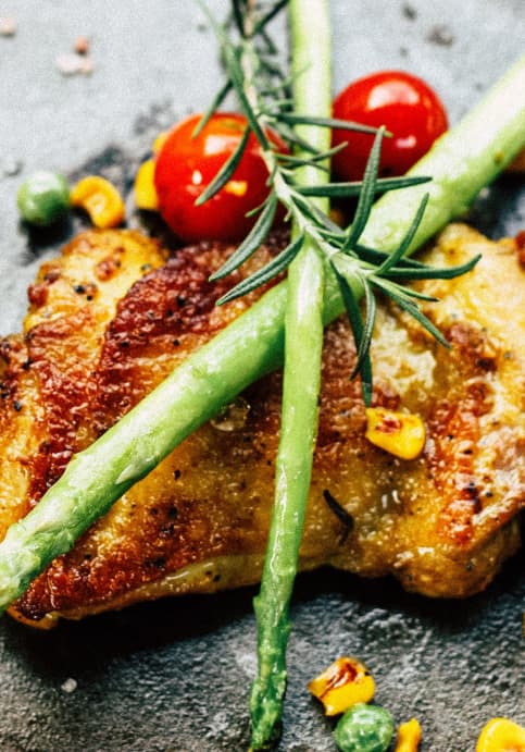 Filete a la parrilla con verduras